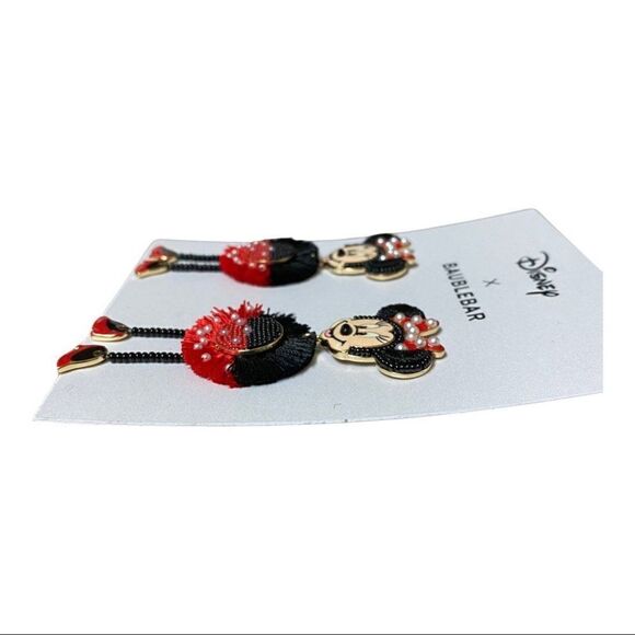 Disney x Baublebar Dangle Earrings Mickey / Minnie Body Fringe Ears Gift Holiday - Picture 8 of 15